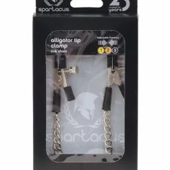 Spartacus Adjustable Alligator Nipple Clamps With Link Chain