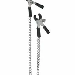 Kink & BDSM Spartacus Adjustable Micro Plier Nipple Clamps With Link Chain