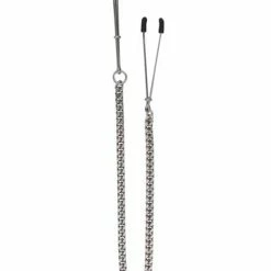 Kink & BDSM Spartacus Adjustable Tweezer Nipple Clamps With Jewel Chain