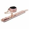 Spartacus Ankle Restraints With Leather Lining - Pink Snakeskin Micro Fiber