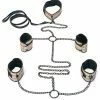Kink & BDSM Spartacus Faux Leather Collar To Wrist & Ankle Restraints Bondage Kit With Leash
