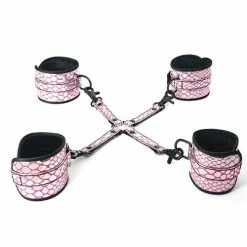 Spartacus Faux Leather Wrist & Ankle Restraints With Hog Tie