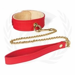 Spartacus Plush Lined Pu Collar & Chained Leash