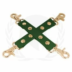 Kink & BDSM Spartacus Pu Hog Tie With Gold Hardware