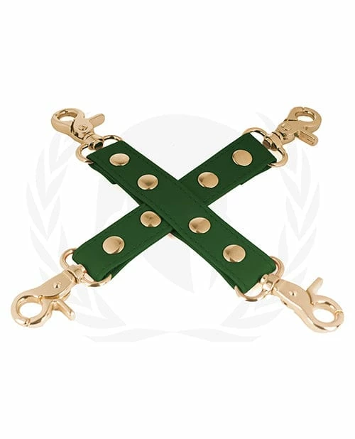 Kink & BDSM Spartacus Pu Hog Tie With Gold Hardware