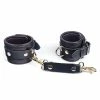 Kink & BDSM Spartacus Wrist Restraints - Brown Leather With Gold Accent Hardware