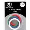 Penis Toys Spartacus 1.5" Rubber Cock Ring Set - Rainbow Pack Of 5