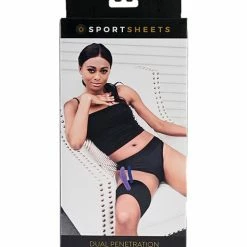 Sportsheets International Sportsheets Dual Penetration Thigh Strap On - Black