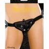 Sportsheets International Sportsheets Vibrating Velvet Harness With Bullet - Black Dildos