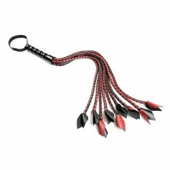Sportsheets International Kink & BDSM Saffron Braided Flogger - Red-Black