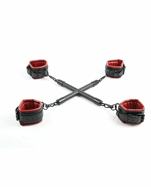 Sportsheets International Saffron Hog Tie & Cuff Set - Red-Black Kink & BDSM