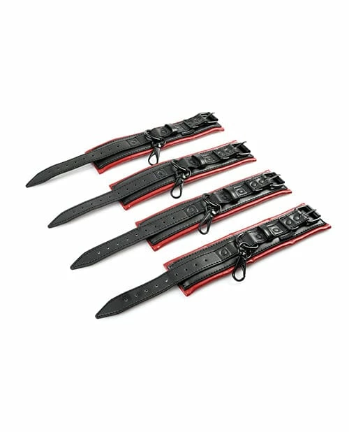 Sportsheets International Saffron Hog Tie & Cuff Set - Red-Black Kink & BDSM