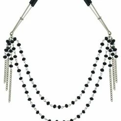 Sportsheets International Sincerely Black Jeweled Nipple Clips Kink & BDSM