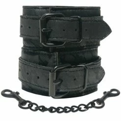 Sportsheets International Sincerely Lace Cuffs - Black