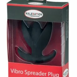St Rubber Anal Toys Malesation Vibro Spreader Plug - Black