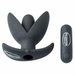 St Rubber Anal Toys Malesation Vibro Spreader Plug - Black
