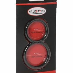 St Rubber Penis Toys Malesation Figure 8 Cock Ring - Black