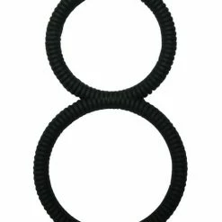 St Rubber Penis Toys Malesation Figure 8 Cock Ring - Black