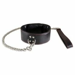 Sultra Leather Sultra Lambskin 2" Collar With 24" Chain - Black