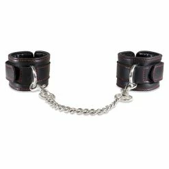 Sultra Leather Kink & BDSM Sultra Lambskin Handcuffs W-5 1-2" Chain - Black