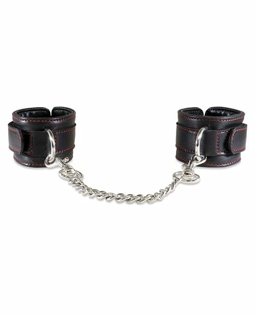 Sultra Leather Kink & BDSM Sultra Lambskin Handcuffs W-5 1-2" Chain - Black