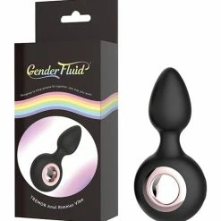 Thank Me Now Anal Toys Gender Fluid Tremor Ring Plug Anal Vibe - Black