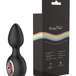 Thank Me Now Anal Toys Gender Fluid Tremor Ring Plug Anal Vibe - Black