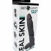 Thank Me Now Get Lucky 12" Real Skin Series - Dark Brown Dildos