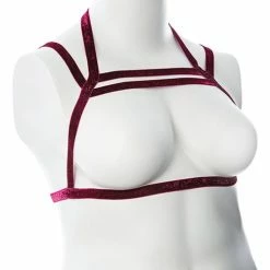 Thank Me Now Gender Fluid Sugar Coated Harness - Raspberry Glitter Kink & BDSM