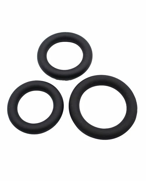 Thank Me Now Gender Fluid Clenchers Tension Ring Set - Black Penis Toys