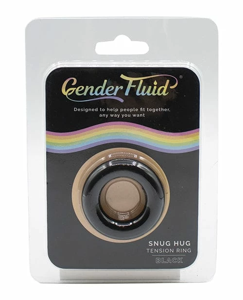 Thank Me Now Penis Toys Gender Fluid Snug Hug Tension Ring - Black