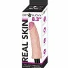 Thank Me Now Get Lucky 8.3" Real Skin Series Vibrating - Flesh Vibrators