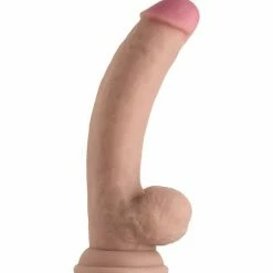 Shaft Model C Flexskin Liquid Silicone 8.5" Curved Dong W/balls Dildos