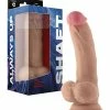 Shaft Model C Flexskin Liquid Silicone 8.5" Curved Dong W/balls Dildos