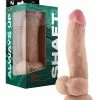 Shaft Model N Flexskin Liquid Silicone 8.5" Side Curve Dong With Balls Dildos