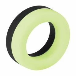 Penis Toys Forto F-19 Two Tone Liquid Silicone Cock Ring - Black-Glow In The Dark