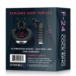 Forto F-24 Textured Vibrating Cock Ring Penis Toys
