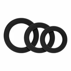 Forto F-61 Liquid 3 Piece Cock Ring Set - Black Penis Toys