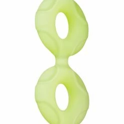 Penis Toys Forto F-81 44mm Double Ring Liquid Silicone Cock Ring - Glow In The Dark