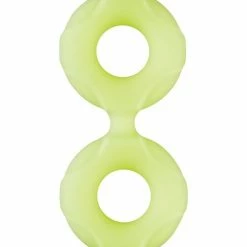 Penis Toys Forto F-81 44mm Double Ring Liquid Silicone Cock Ring - Glow In The Dark