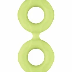 Forto F-81 47mm Double Ring Liquid Silicone Cock Ring - Glow In The Dark Penis Toys