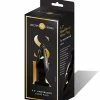 Xgen Secret Kisses 4.5" Handblown Wide Glass Plug - Black-gold Anal Toys