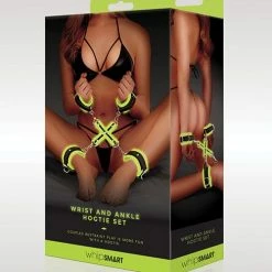 XGEN Whip Smart Glow In The Dark Wrist & Ankle Hogtie Set Kink & BDSM