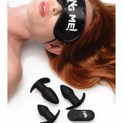 XR Brands Bang! Backdoor Adventure Remote Control 3 Piece Butt Plug Vibe Kit - Black