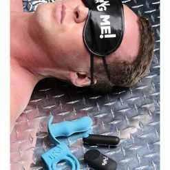 XR Brands Anal Toys Bang! Duo Blast Remote Control Cock Ring & Butt Plug Vibe Kit - Blue