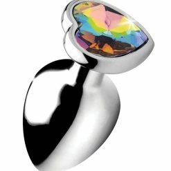 XR Brands Anal Toys Booty Sparks Rainbow Prism Heart Anal Plug