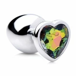 XR Brands Anal Toys Booty Sparks Rainbow Prism Heart Anal Plug
