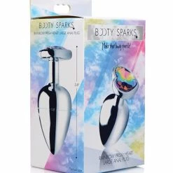 XR Brands Anal Toys Booty Sparks Rainbow Prism Heart Anal Plug