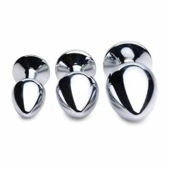 XR Brands Anal Toys Booty Sparks Red Gem With Bells Anal Plug Set