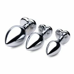 XR Brands Booty Sparks Red Heart Gem Anal Plug Set